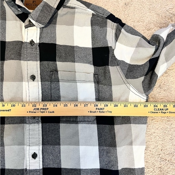 Woolrich button down shirt mens XL Black White checkered collared long sleeve - Picture 8 of 9